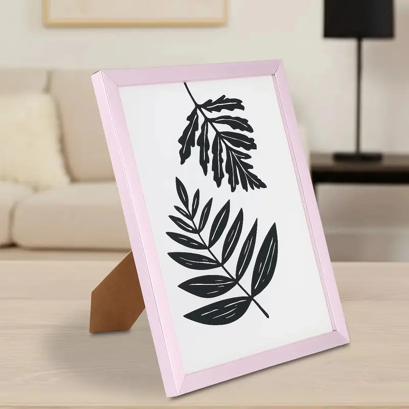 Portarretrato, Diseño Hoja, Color Rosa 2