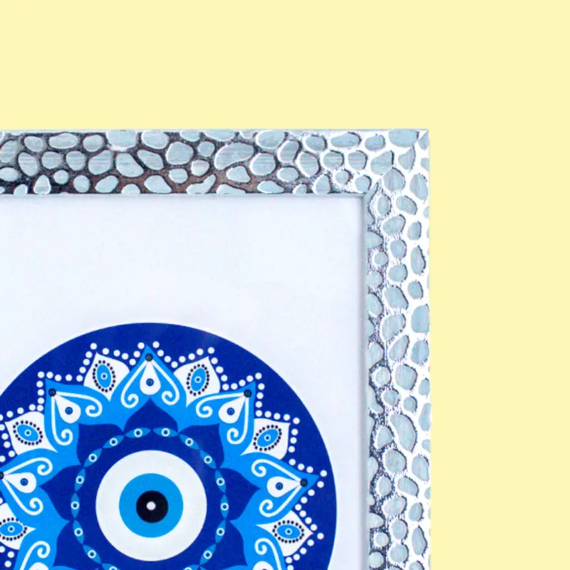 Portarretratos Con Diseño De Panal Color Plateado Con Aqua 13X18cm 2