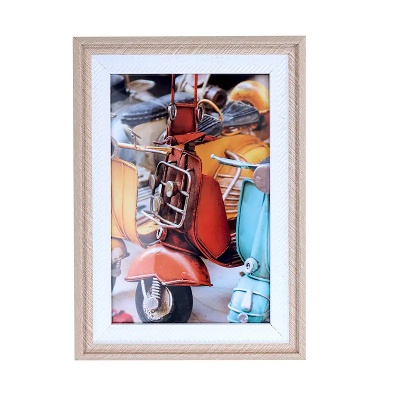 Portarretratos Con Marco Color Arena Con Blanco 10X15cm 2