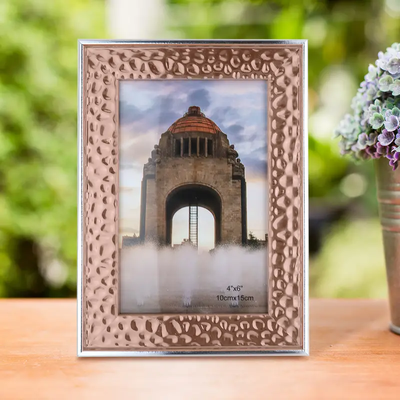 Portarretratos Con Marco Metálico Color Oro Con Plata, 10X15cm 1