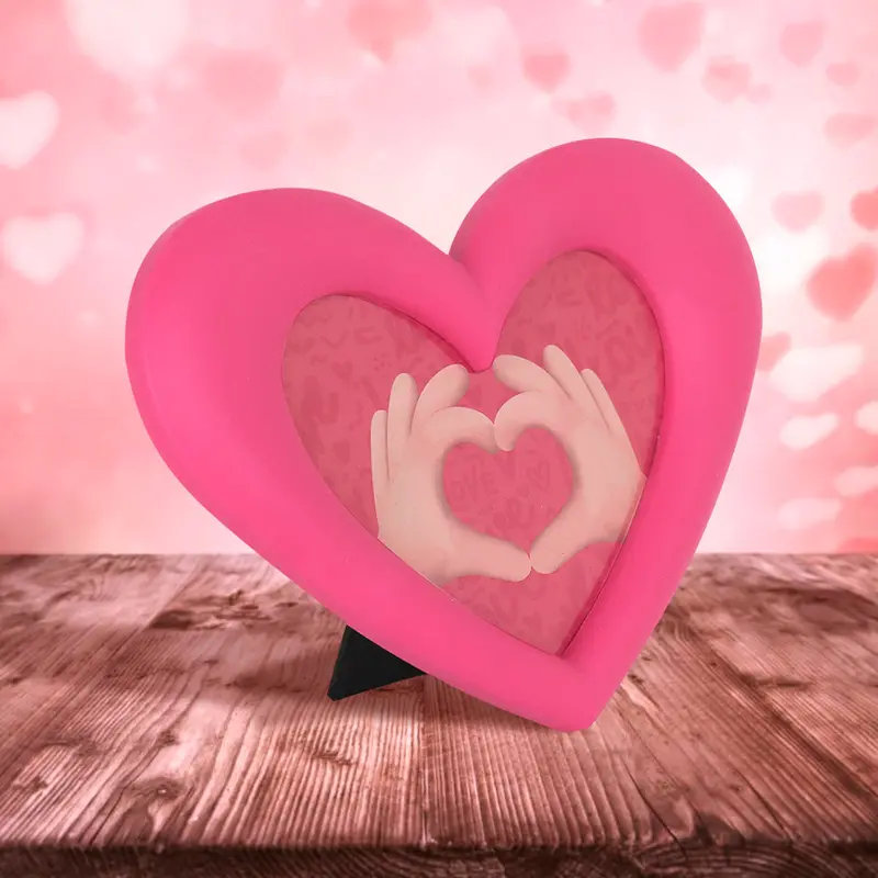Portarretratos En Forma De Corazón, Color Rosa 1