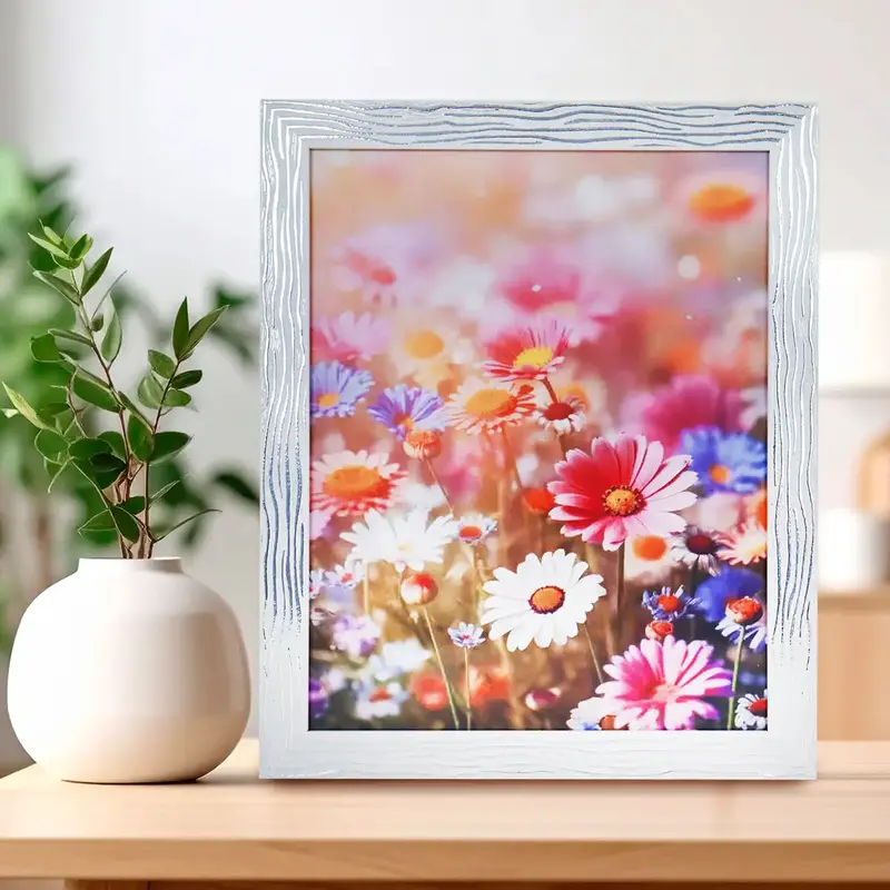 Portarretratos Flores, Color Plata, 20X25cm 1