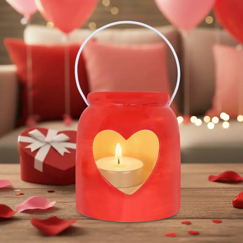 Portavela, Corazón, Color Rojo 1