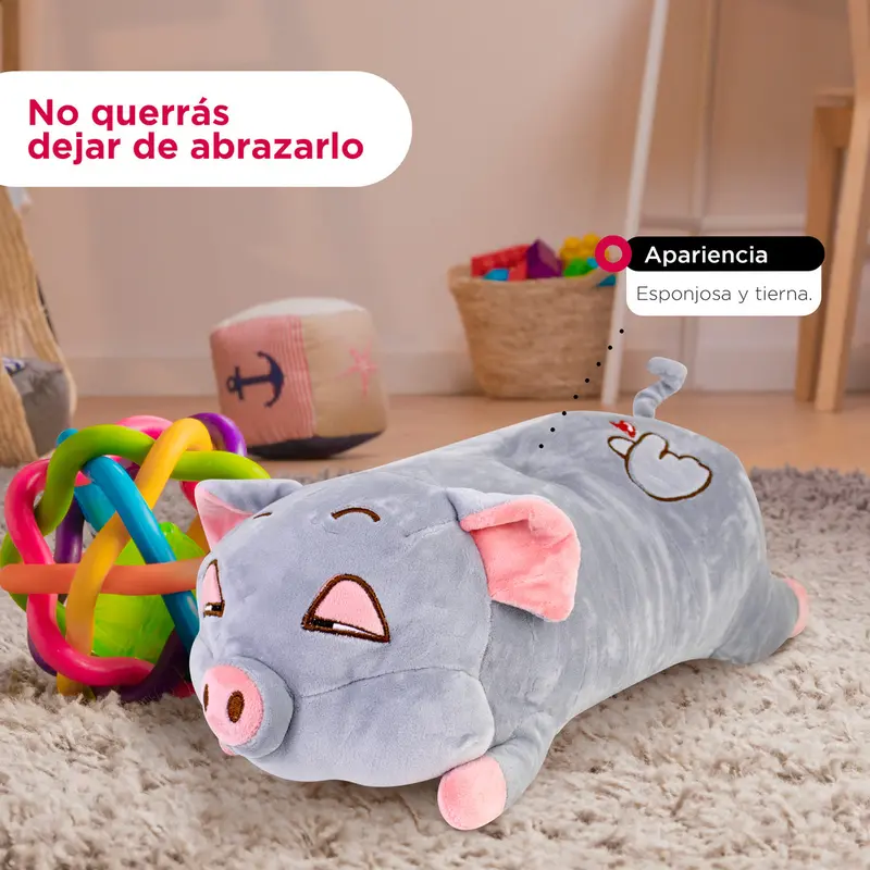 Puerquito De Peluche Color Gris 1