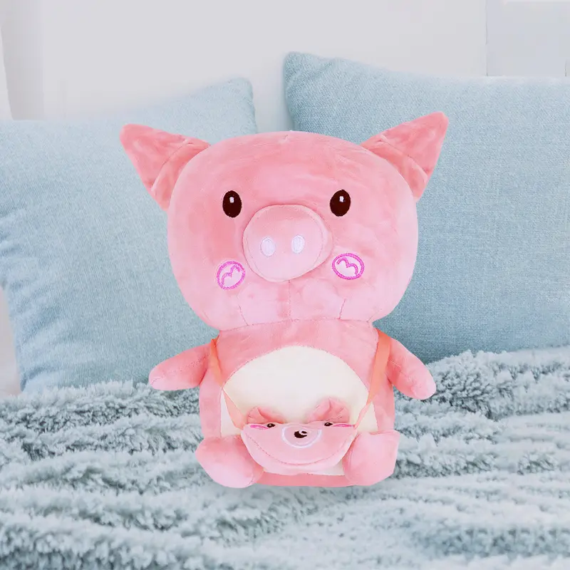 Puerquito De Peluche Con Bolsa Color Rosa 2