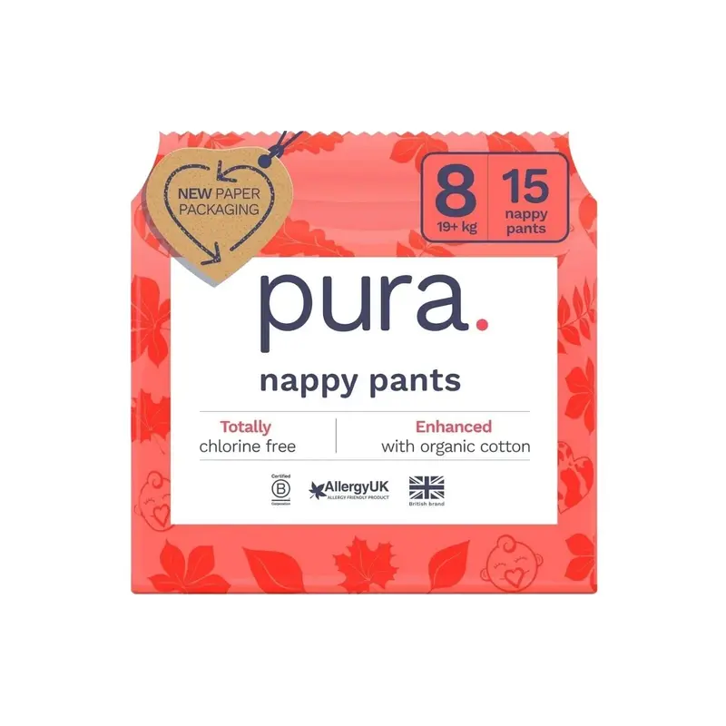 Pura Eco Nappy Pants Size 8 - 15 Nappies 1