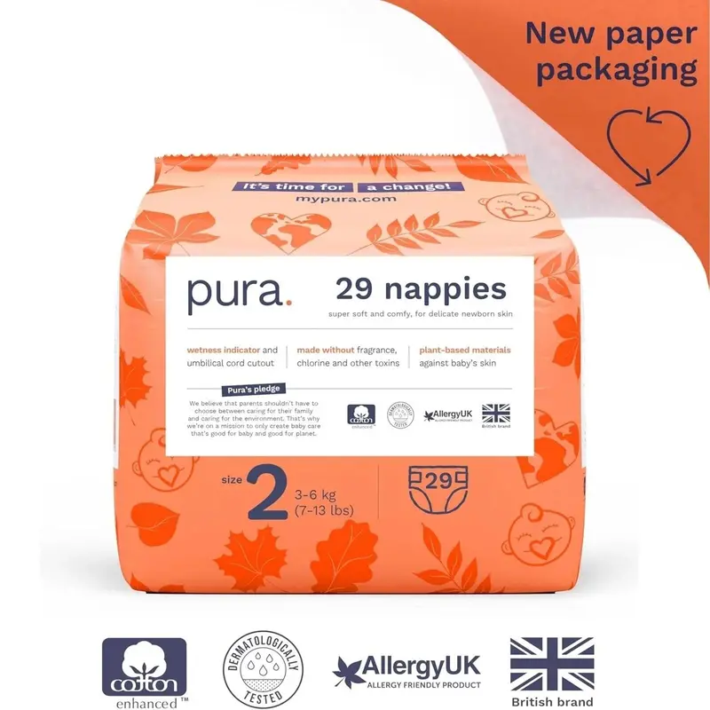 Pura Eco Nappy Size 2 - 29 Nappies 2