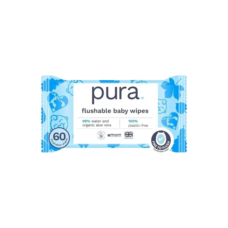 Pura Wipes Flushable 60 Pcs 1