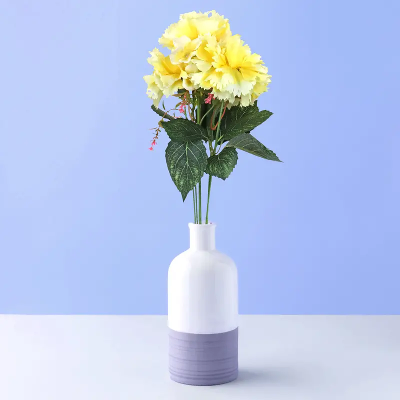 Ramo Artificial De Flores De Clavel Color Amarillo 1