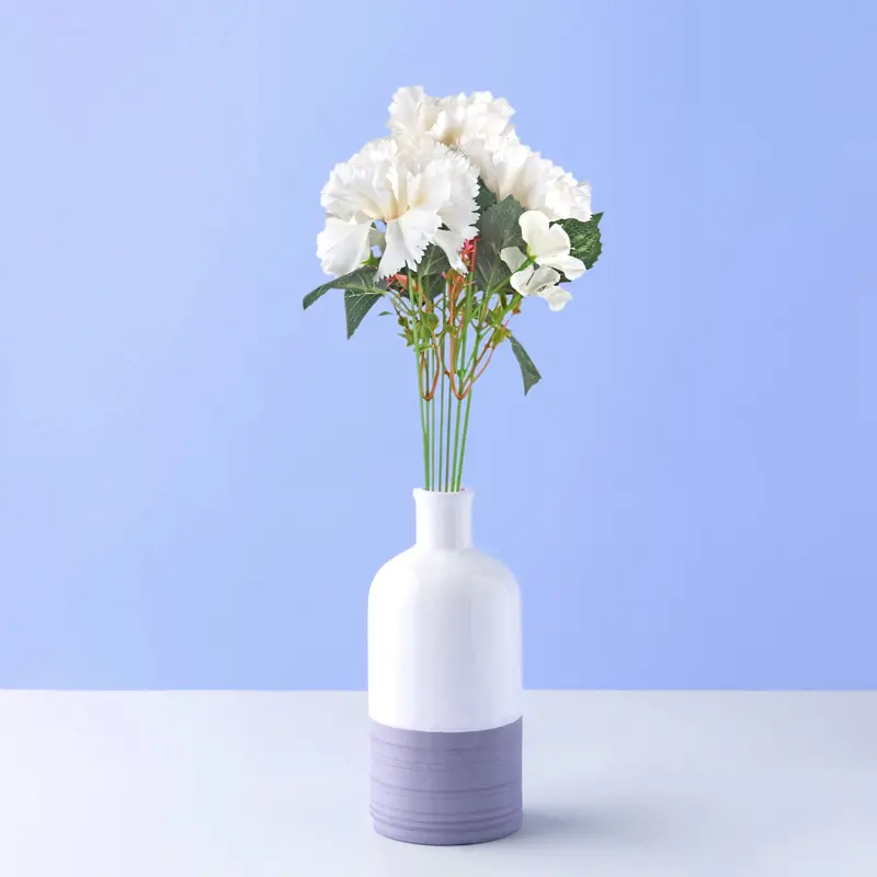 Ramo Artificial De Flores De Clavel Color Blanco 1