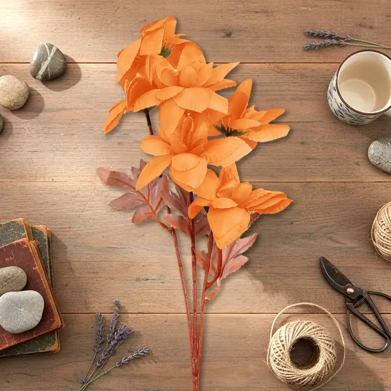 Ramo De Flores, Campanilla, Color Naranja 2
