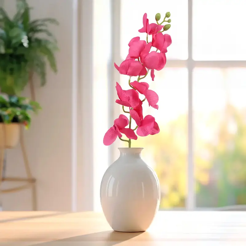 Ramo De Orquídea Artificial, Color Rosa Fuerte 1