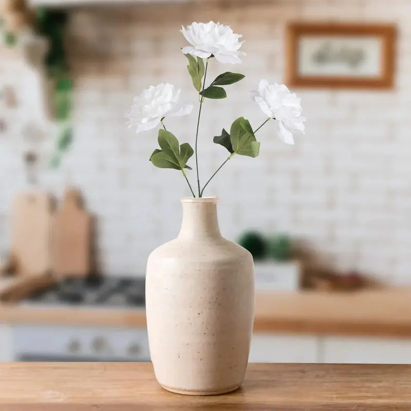 Ramo De Peonias, Color Blanco, 3 Pzas 1