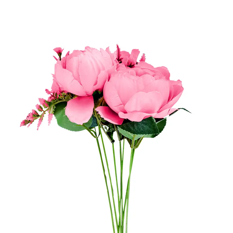 Ramo De Rosas Artificiales Con 7 Ramas, Color Rosa 2