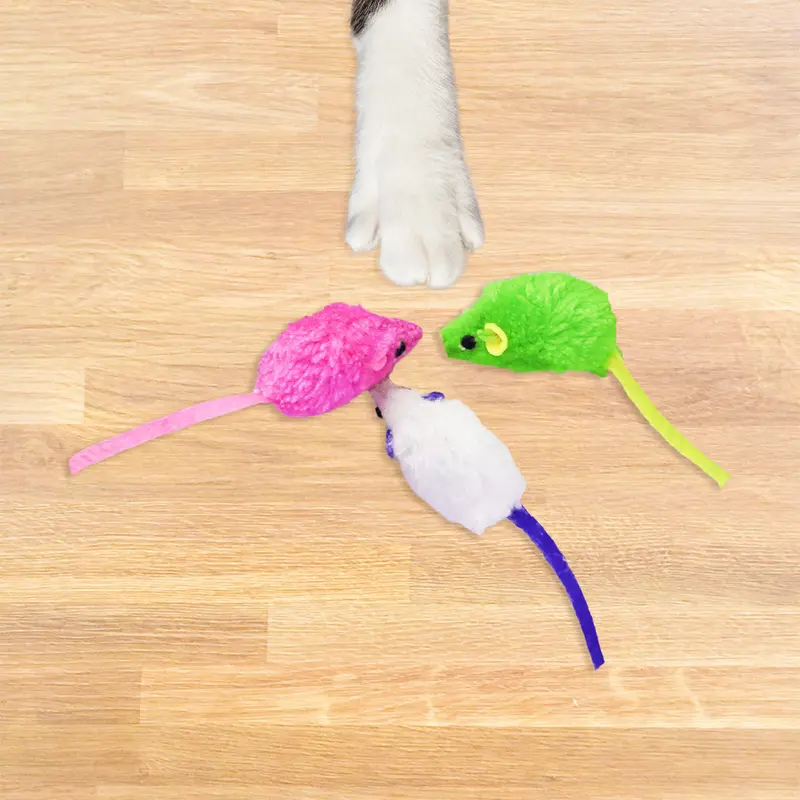 Ratones Falsos De Juguete Para Gatos, 3 Pzas 2