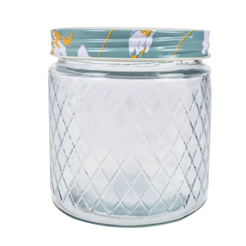 Recipiente De Cristal Inkanto Con Tapa Decorada 900Ml 1