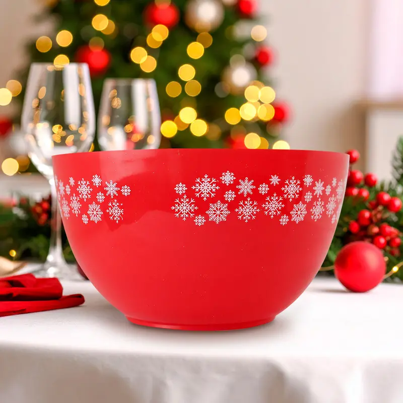 Recipiente De Plástico Navideño, Color Rojo 1