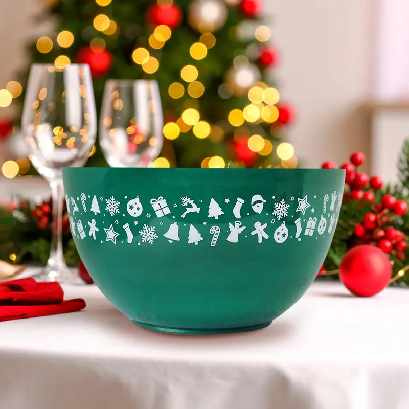 Recipiente De Plástico Navideño, Color Verde 1