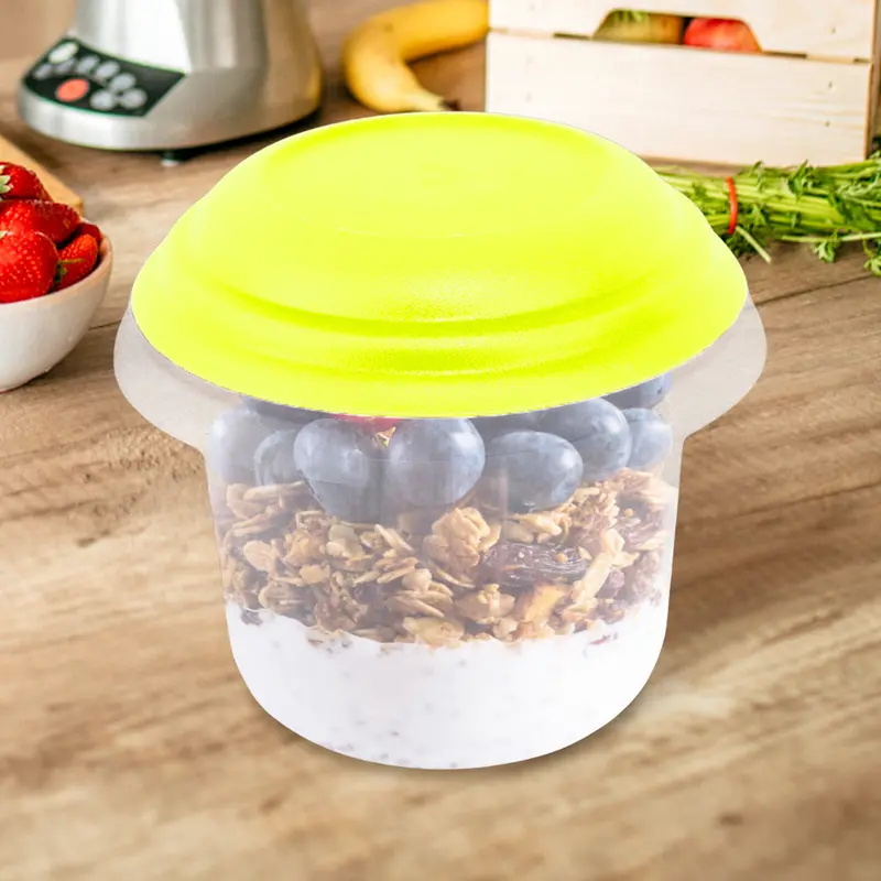 Recipiente Hermético Transparente, Tapa Amarilla 500 Ml 1