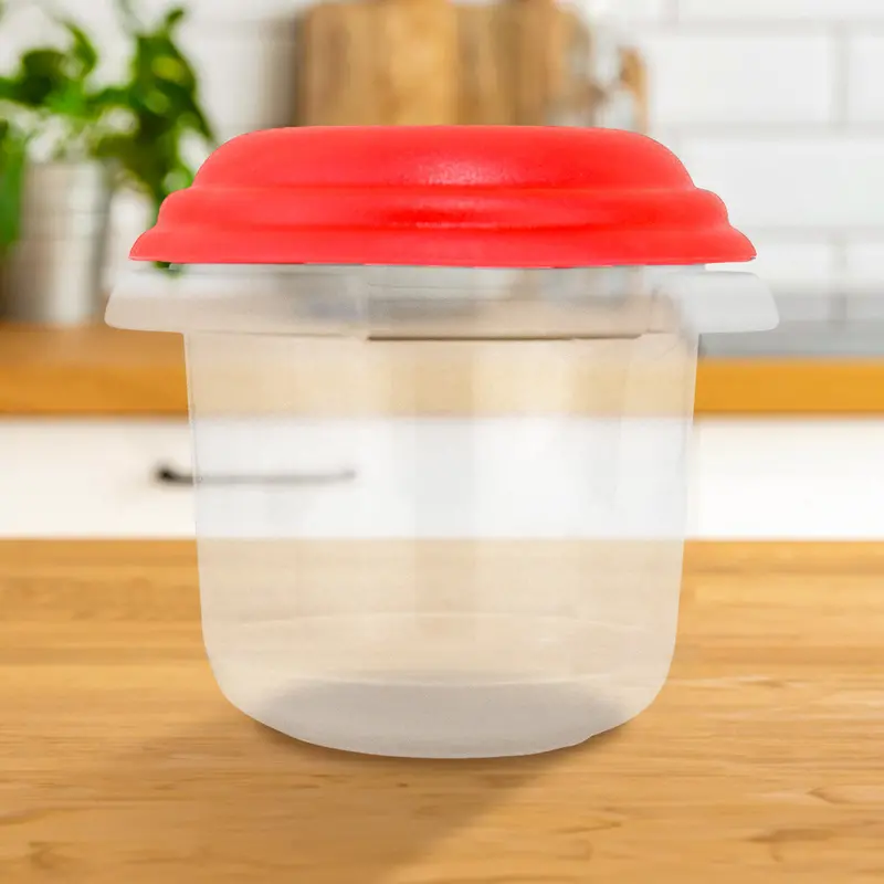 Recipiente Hermético Transparente, Tapa Roja 500 Ml 2