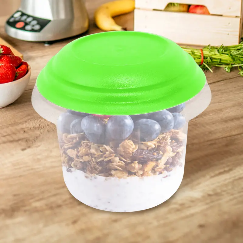 Recipiente Hermético Transparente, Tapa Verde 500 Ml 1