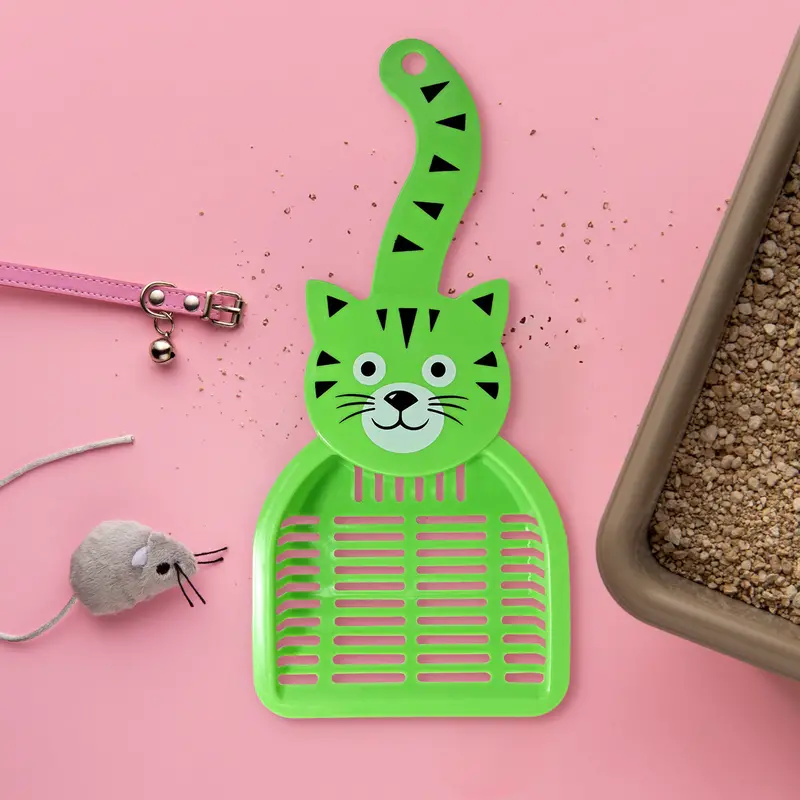 Recogedor De Arena Para Gatos, Diseño Tigre, Color Verde 1