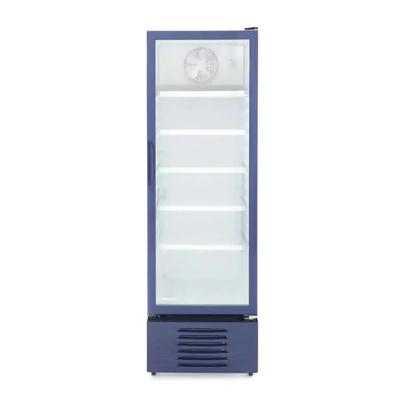 Refrigerador Vitrina 9 Pies Cúbicos Hisense Azul Puerta De Vidrio Cvc494n3awx 1