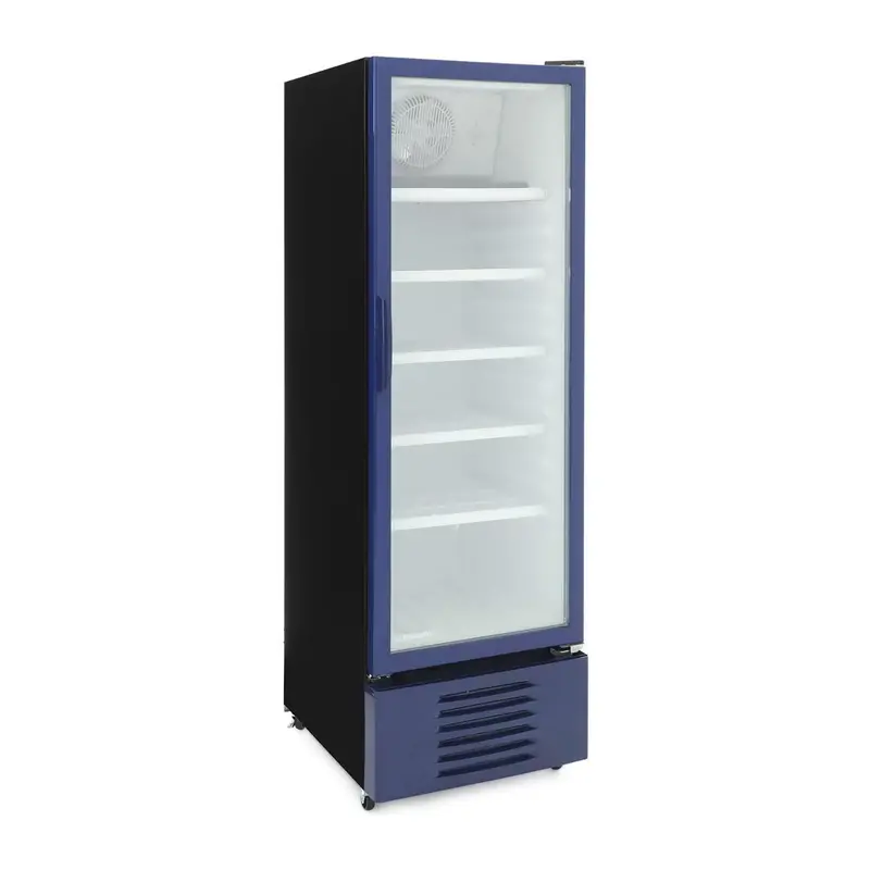 Refrigerador Vitrina 9 Pies Cúbicos Hisense Azul Puerta De Vidrio Cvc494n3awx 2