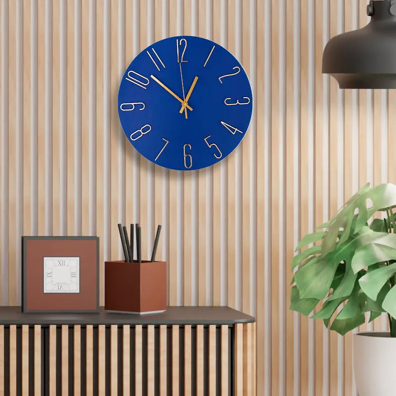Reloj Circular De Pared, Color Azul Rey 1