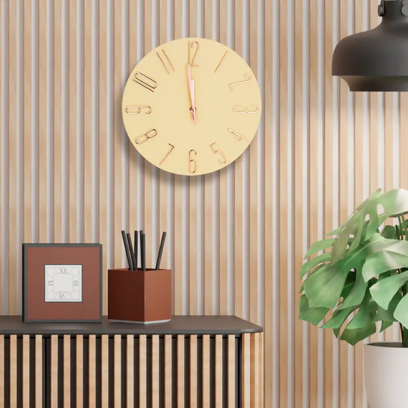 Reloj Circular De Pared, Color Beige, 30Cm 1