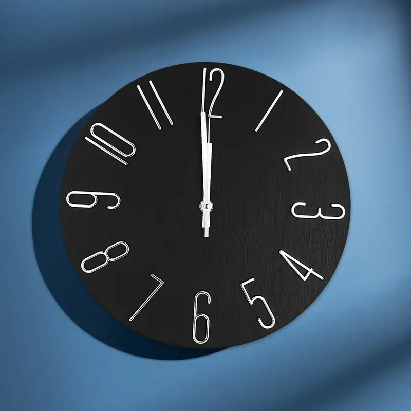 Reloj Circular De Pared, Color Negro, 30Cm 2