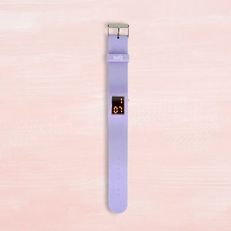 Reloj Con Glitter Para Niñas, Color Lila, Onix 2