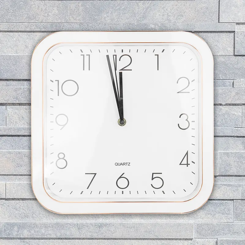 Reloj Cuadrado De Pared, Color Blanco 1