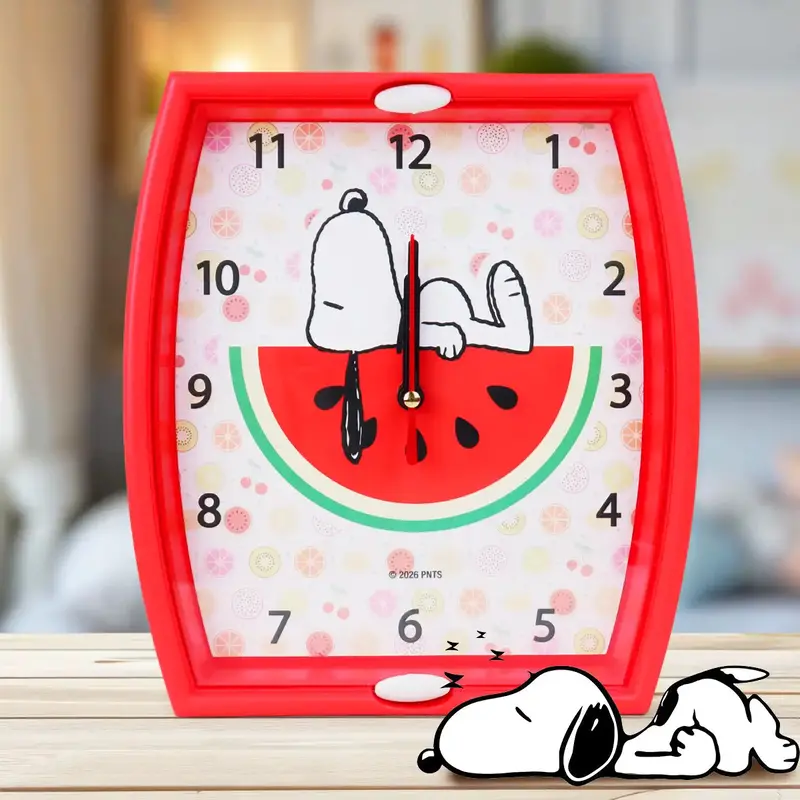 Reloj De Pared Redondo, Snoopy, Color Rojo 1