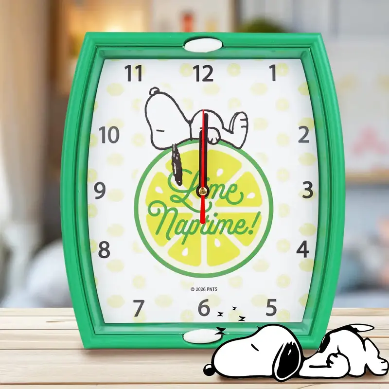 Reloj De Pared Redondo, Snoopy, Color Verde 1