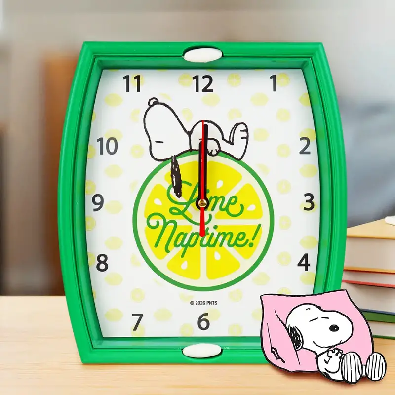 Reloj De Pared Redondo, Snoopy, Color Verde 2