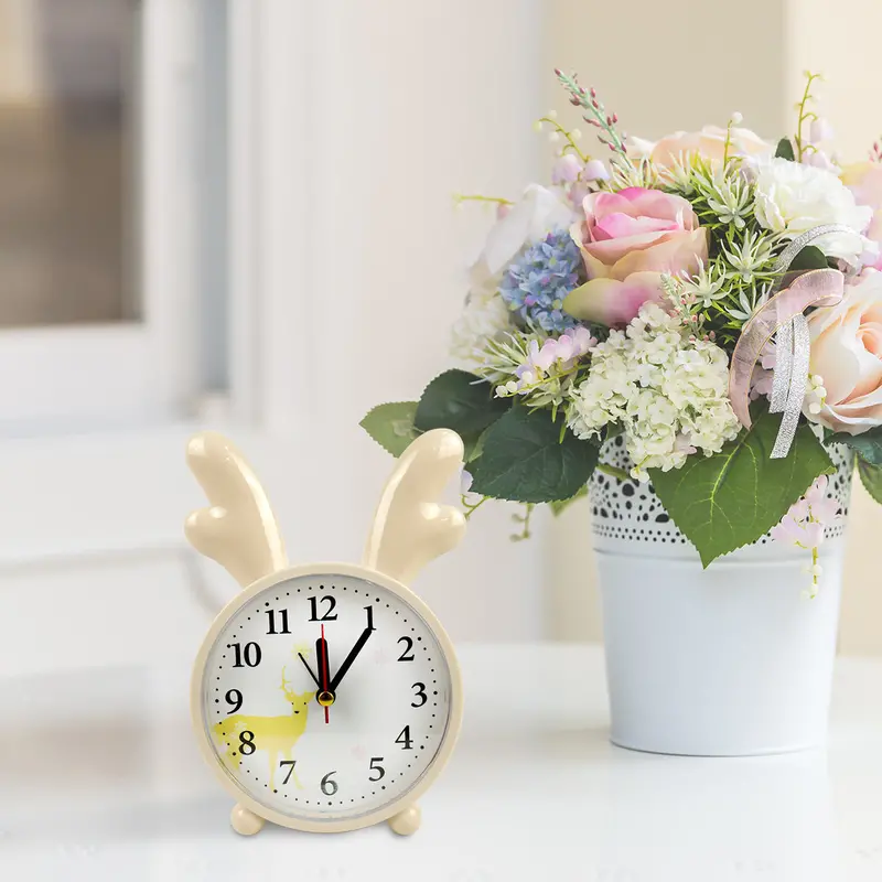 Reloj Decorativo Con Diseño De Alce, Color Crema 1