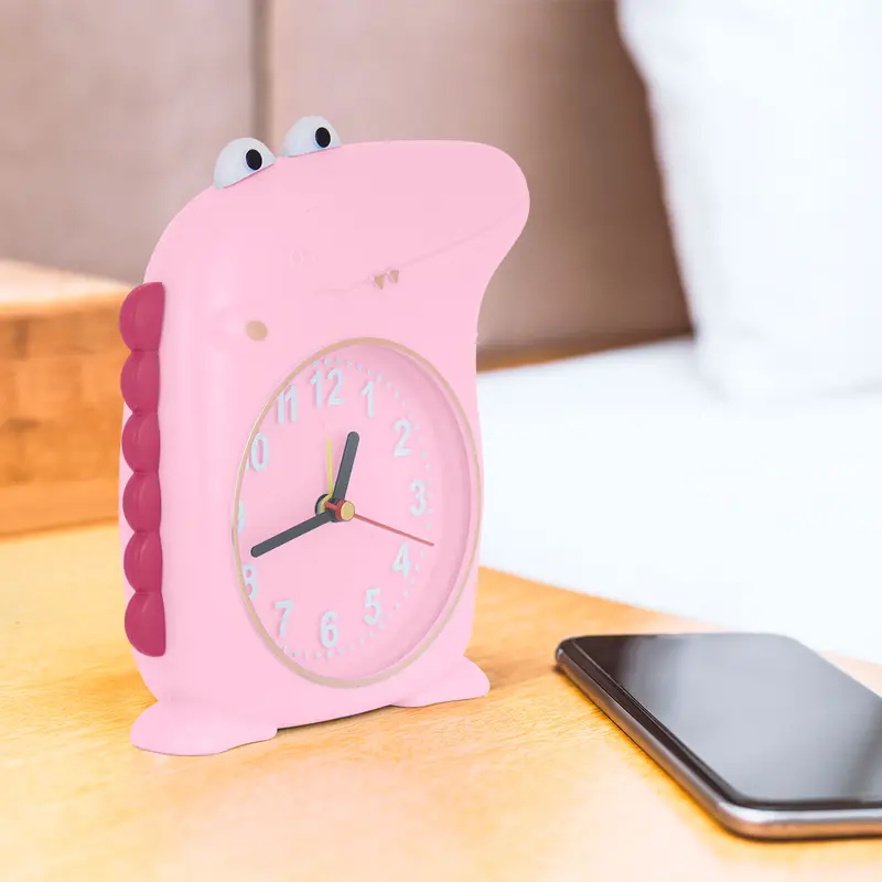 Reloj Despertador En Forma De Cocodrilo, Color Rosa 2