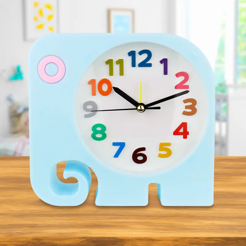 Reloj Despertador En Forma De Elefante, Color Azul 1
