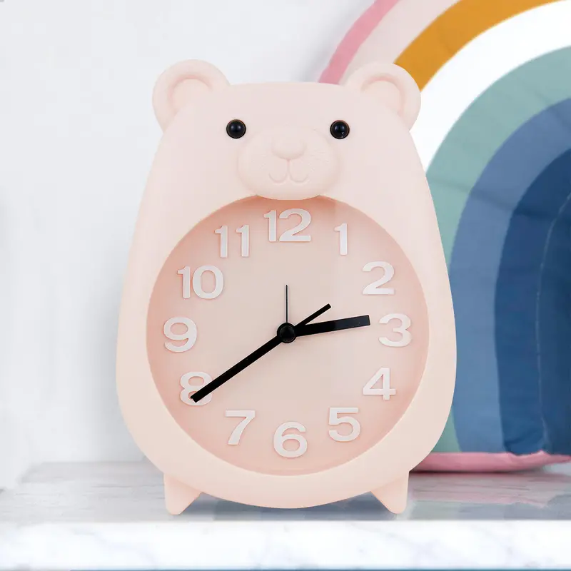 Reloj Despertador En Forma De Oso, Color Rosa 1