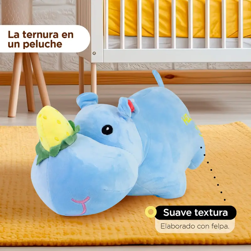 Rinoceronte De Peluche Color Azul 1