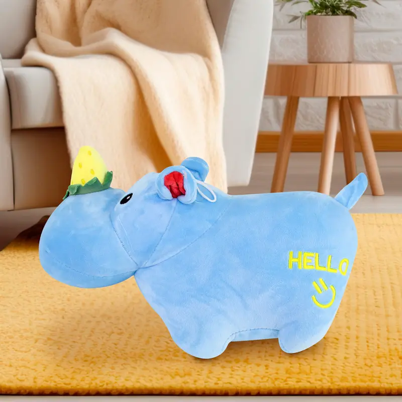 Rinoceronte De Peluche Color Azul 2