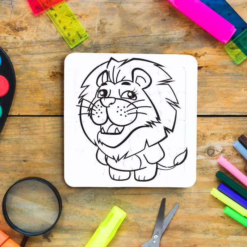 Rompecabezas De Animales Para Colorear, 8 Pzas 1