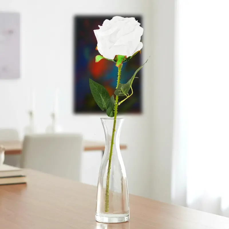Rosa Artificial, Color Blanco, 1 Pza 1