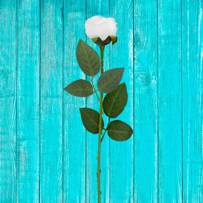 Rosa Artificial Color Blanco 2