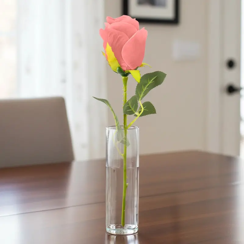Rosa Artificial, Color Salmón, 1 Pza 1