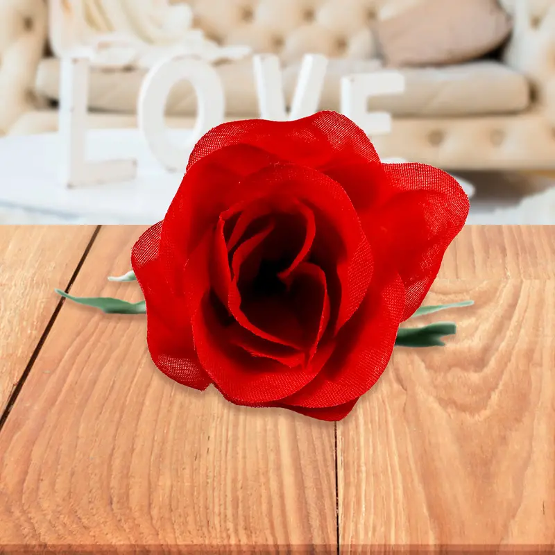 Rosa Artificial Para San Valentín, Color Rojo 2