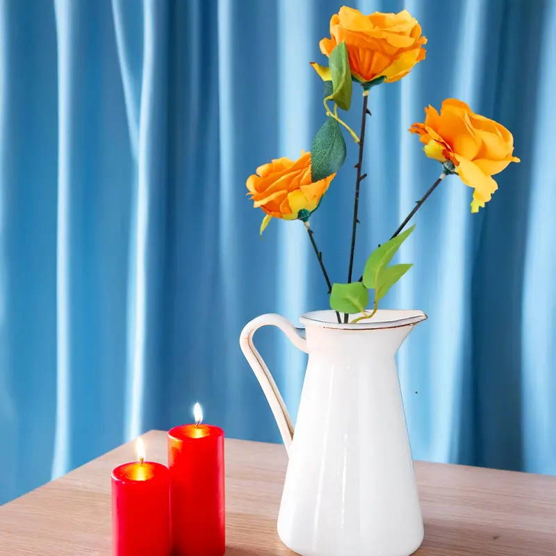 Rosas Artificiales, Color Amarillo, 3 Pzas 2