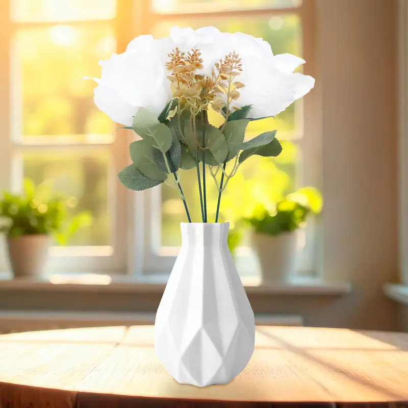 Rosas Artificiales, Color Blanco, 2 Pzas 1