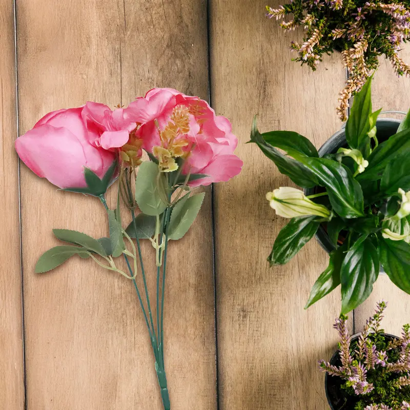 Rosas Artificiales, Color Fucsia, 2 Pzas 2